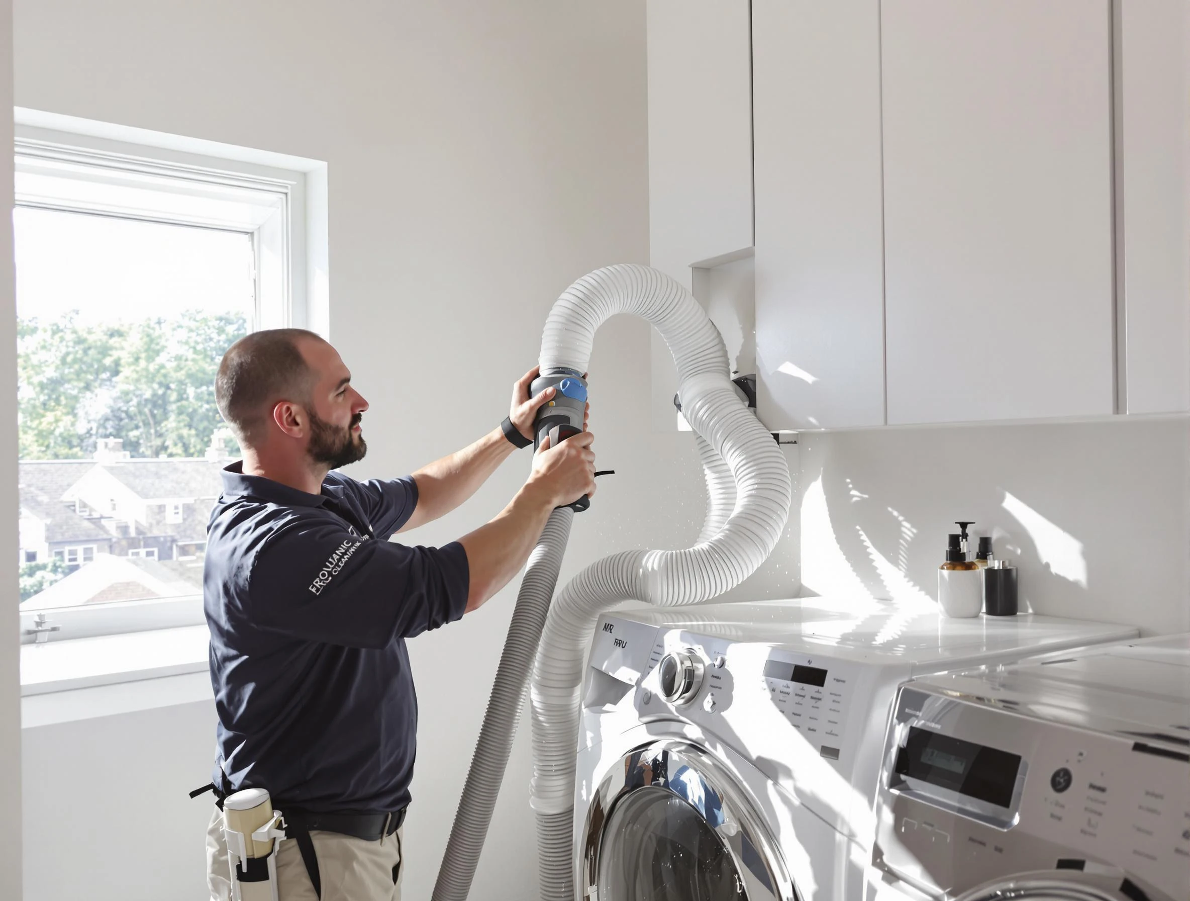 Certified Decatur Dryer Vent Cleaning technician performing dryer vent cleaning in Decatur