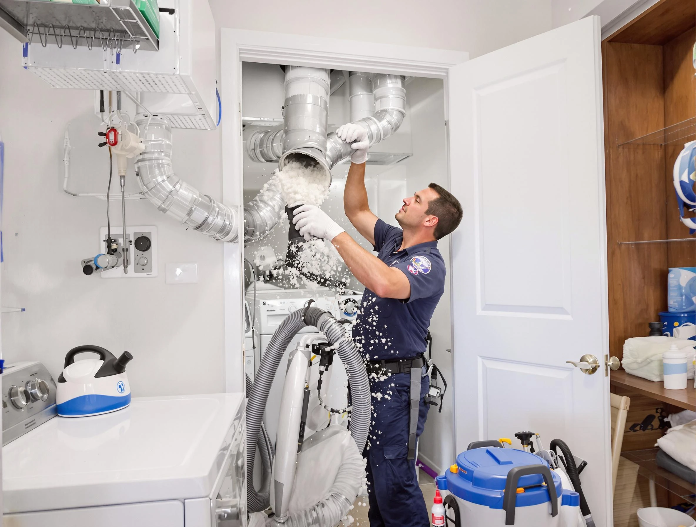 Decatur Dryer Vent Cleaning technician delivering thorough residential dryer vent cleaning service in Decatur